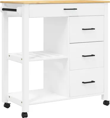 Immagine prodotto di Carrello da cucina MONZA 84x40x90 cm in legno di pino massiccio