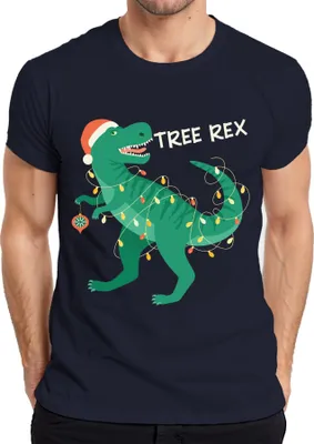 Produktbild von Tree Rex Weihnachtsbaum Dinosaurier - Weihnachten Weihnachtsgeschenk Christmas Herren T-Shirt, Navy, 3XL