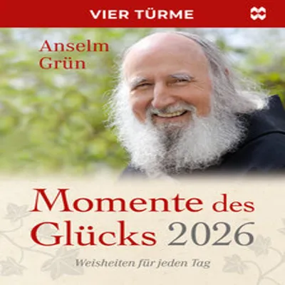 A portrait of Anselm Grün with text overlay.
