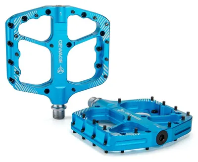 Produktbild von Fahrradpedale Set CNC Aluminium Chromstahl Achse Kugellager Blau für MTB Gravel Trekking
