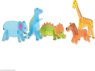 Produktbild von matches21 Dinosaurier Stecktiere Holz Bausatz Bastelset f. Kinder ab 9 Jahren