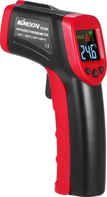 Obrázok produktu pre KKmoon -50 ~ 480 ¡æ 12: 1 Ručný digitálny bezkontaktný IR teplomer Teplotný tester Pyrometer Priemyselný infračervený teplomer LCD displej s podsvietením Celzius Fahrenheit (NIE pre ľudí)