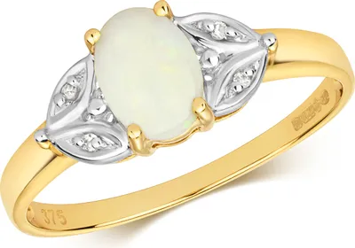Produktbild von Chicer 9 Karat (375) Gold Damen - Diamant Ring Brillant-Schliff H - PK mit Opal, 54 (17.2); TRS28886RSN