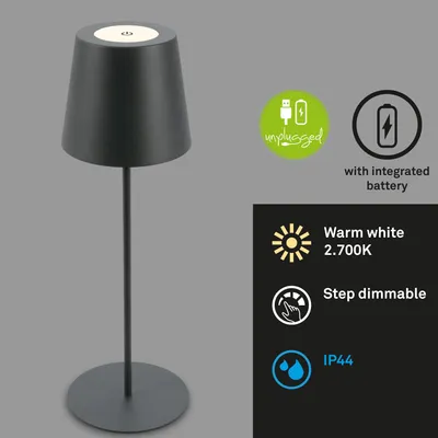Produktbild von Briloner Leuchten 7508015, Anthrazit, Metall, Universal, IP44, 2,5 W, LED