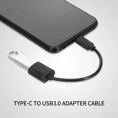 Obrázok produktu pre Adaptér OTG Type-C na USB3.0 Adaptér Kábel Type-C Male na USB3.0 Female Prevodník Kábel Vysokorýchlostný Široká Kompatibilita Čierna