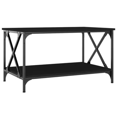 Produktbild von vidaXL Couchtisch Schwarz 80x50x45 cm Holzwerkstoff und Eisen