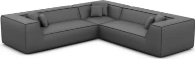 Produktbild von Kunstleder Ecksofa Liberia Dunkelgrau