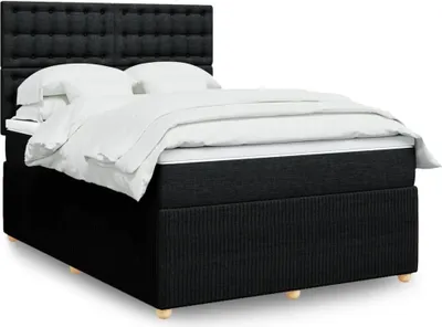 Produktbild von Eleganten-Stil Boxspringbett mit Matratze Schwarz 140x200 cm Stoff,96,72 Kg cloris6693843