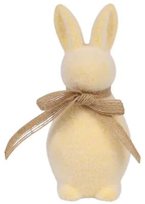 Zdjęcie produktu dla Zajączek Zając Flokowany Królik Wielkanocny Ze Wstążką 15 Cm