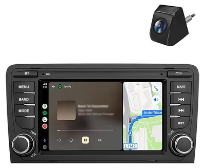 Produktbild von Android Auto Radio für Audi A3 8P (2003-2012) mit Rückfahrkamera, 7 Zoll Touchscreen Naviceiver, 64GB/2GB, Bluetooth, Lenkradsteuerung, DAB+ nach