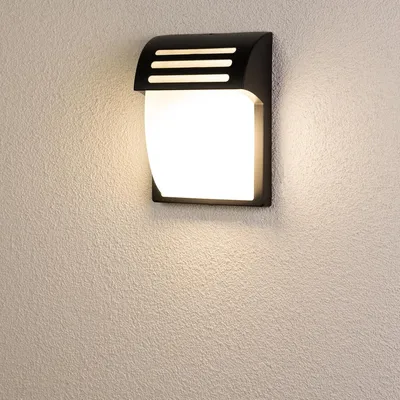 Produktbild von LUMILED Außenwandleuchte Modern 230V E27 Wandlampe Außenlampe Wandleuchte Polycarbonat Schwarz IP54 Wasserdicht Outdoor Außen Garten Gartenlampe