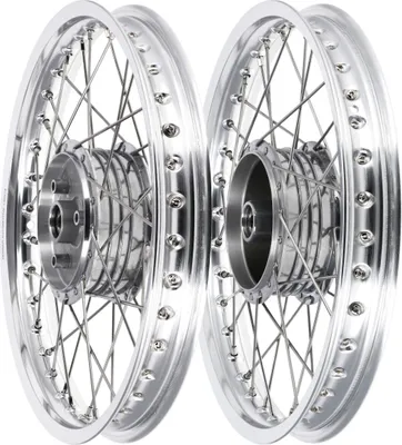 Zdjęcie produktu dla Zestaw: 2x kolo szprychowe 1,6 x 16" aluminiowe obrecze + szprychy ze stali nierdzewnej, ze wzmocniona tuleja kola - dla Simson S50, S51, KR51 Schwalb