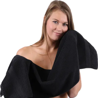 Produktbild von Betz Handtuch PREMIUM 100% Baumwolle 50x100 cm Gesicht- Hände- Körper- Handtuch Farbe - schwarz