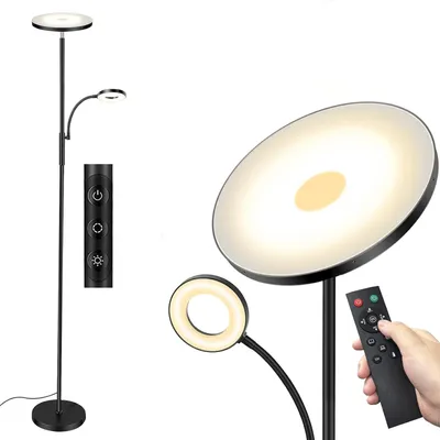 Productafbeelding van LED Staande Lamp Woonkamer Dimbaar, 42W 4200LM met Afstandsbediening