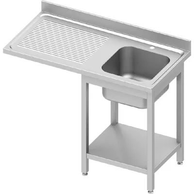 Produktbild von Spültisch ECO mit Grundboden und Überstand 1400x700x900 mm, mit einem Becken rechts, mit Aufkantung, Selbstmontage