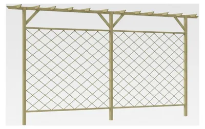 Produktbild von Gitterzaun mit Pergola-Oberteil aus Holz für den Garten