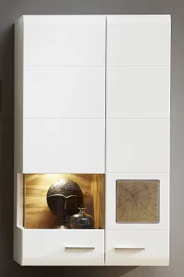 Zdjęcie produktu dla Wisząca witryna „Kathlin” w kolorze białym/matowym, wykonana z metalu – 80 x 136 x 37 cm (szer. x wys. x gł.)
