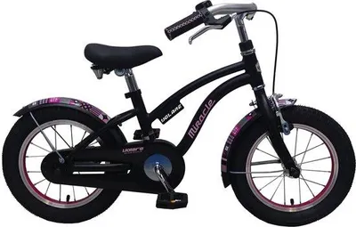 Immagine prodotto di Bicicletta per bambini Volare Miracle - ragazze - 14 pollici - nero opaco - Prime Collection