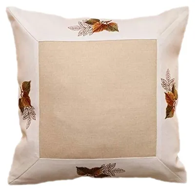 Produktbild von Kissenhülle 40 x 40 cm  mit Stickerei Blätter 40 x 40 cm Kissenhülle