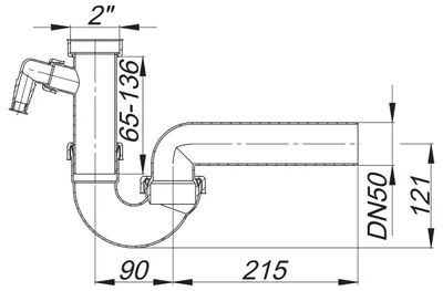 Produktbild von Dallmer Spülen-Röhrensiphon Typ 100/1 DN50 2"xDN50