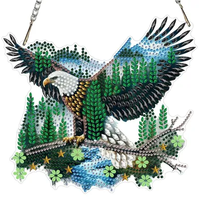 Produktbild von Diamond Painting Anhänger Adler Natur 5D DIY Fensterbilder Sonnenfänger Lichtfanger Bastelset GSL110