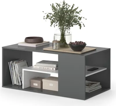 Obrázek produktu pro Konferenční stolek Vicco Edgar Antracitová/bílá 110 x 59 cm, Model 55604