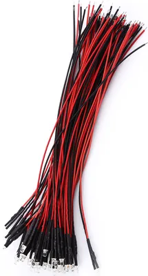 Obrázok produktu pre 50ks, Pre Wired, DC 9-12V, Water Clear, LED diódy, emitujúce diódy