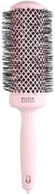 Imagen del producto de Cepillo redondo Olivia Garden para el cabello, ideal para estilizar y secar rápidamente. Color rosa pastel. Accesorios para el peinado y cuidado del cabello