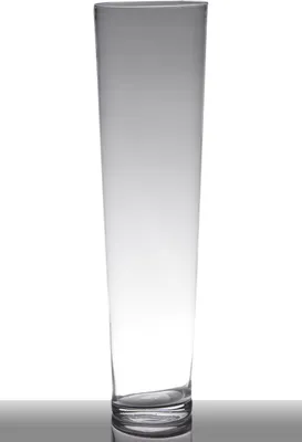 Produktbild von INNA-Glas Bodenvase Glas Lorena, Trichter - rund, klar, 70cm, Ø 19cm - Konische Vase - Standvase