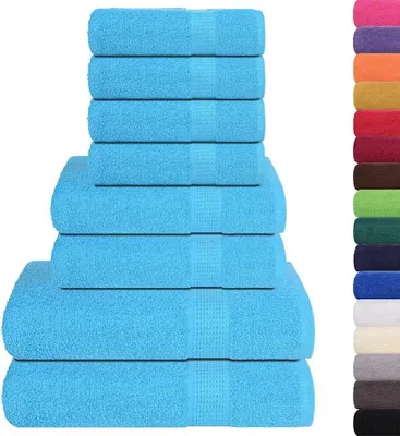 Immagine prodotto di Set di asciugamani 8 pezzi FROGN Turchese 360 g/m²
