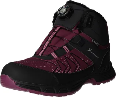 Produktbild von Sneakers Kinder-Mädchen-Outdoor-Allwetterstiefel gefüttert Pink-Rot-Schwarz, Farbe:rot, EU Größe:32