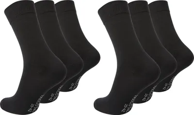 Produktbild von Paolo Renzo Business-Socken 6 Paar - Anzugssocken - Größe 43/46 - Schwarz