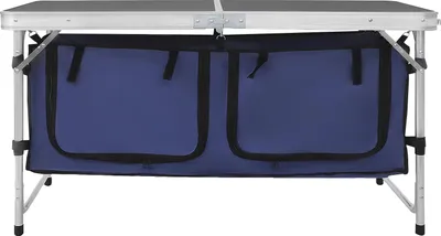 Produktbild von Klappbarer Campingtisch, höhenverstellbar, leichtes Design, Schwarz Blau Silber