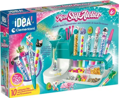 Produktbild von Clementoni 59415 - Idea Stift-Atelier mit über 50 Accessoires - Stift-Bastelset