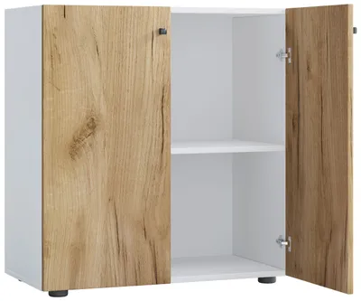 Productafbeelding van LonaLDT kantoorkast 2 deuren wit, eik decor.