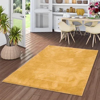 Produktbild von Luxus Super Soft Hochflor Langflor Teppich Silky Curry, Größe:200x290 cm