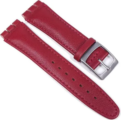 Produktbild von Minott Uhrenarmband Leder rot passend zu Swatch 19mm 23294S