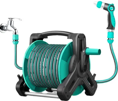 Produktbild von Autowaschartefakt, Hochdruck-Wasserpistole, tragbar, handgekurbelt, platzsparend, Reinigung, Bewässerung, Haus, Landwirtschaft, Gartenarbeit (30m)
