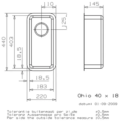 Produktbild von Reginox Edelstahlspüle OHIO 18-40