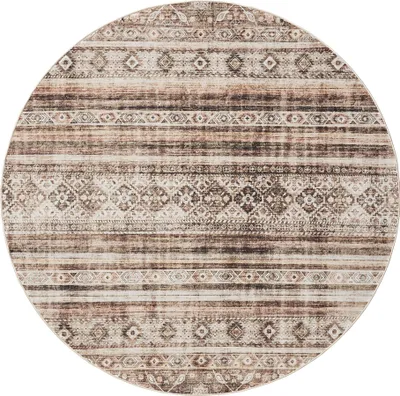 Produktbild von Interiyou Waschbarer Teppich Gent Braun ø 120 cm rund