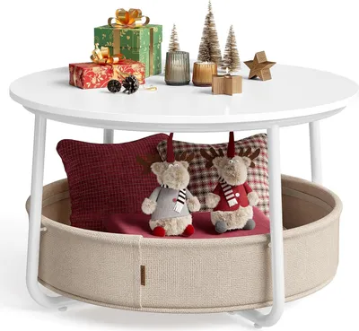 Produktbild von Songmics Couchtisch Rund Modern Metallrahmen Kamelbraun