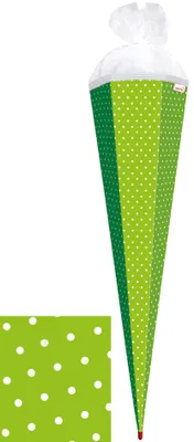 Produktbild von ROTH Bastelschultüte mit Muster 850 mm Punkte / grün