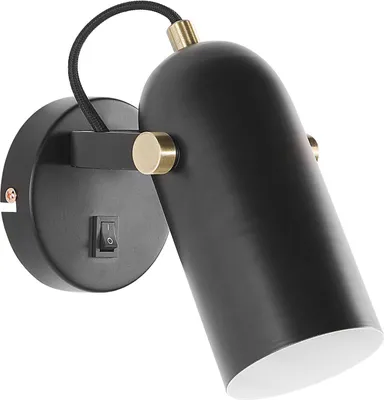 Produktbild von BELIANI Wandlampe 1-flammig Schwarz 156 cm aus Metall Glockenförmig Elegant Modern Retro Stil