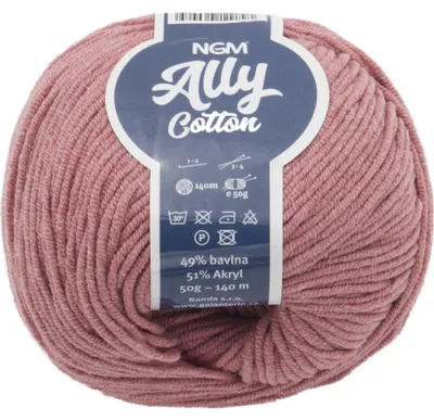 Image de Fil ALLY coton - 50g / 140 m - Vieux rose