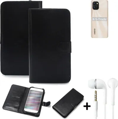 Produktbild von K-S-Trade Wallet Case Handyhülle kompatibel mit UMIDIGI Power 7 Schutzhülle Flip cover Flipstyle Tasche Hülle Flipcover Slim Bumper schwarz + in