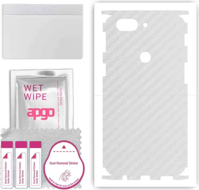 Produktbild von apgo Rückseite + Seiten Schutzfolie, Skin, kompatibel mit OnePlus 5T, Hinten Displayschutzfolie aus Vinylfolie, kratzfest, einfache Montage - Transparenter Kohlenstoff