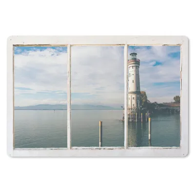 Produktbild von MuchoWow® Schreibtischunterlage Aussicht - Leuchtturm - Wasser 60x40 cm - XXL Mauspad - Großes Mauspad