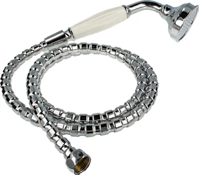 Produktbild von tecuro Nostalgie - Handbrause Ø 65 mm, 1-strahlig, mit 175 cm Metallbrauseschlauch verchromt