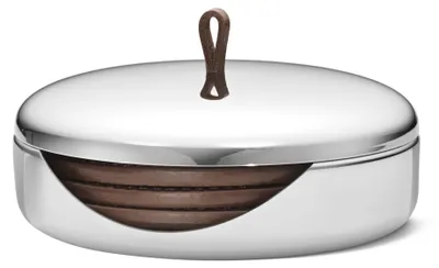Productafbeelding van Georg Jensen SKY COASTER Set Edelstahl Leder 4 Stück 10016976