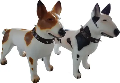 Produktbild von Bullterrier Kampfhund Deko Figur Statue Deko Einbruch Schutz scheuch attrappe